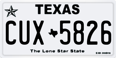 TX license plate CUX5826