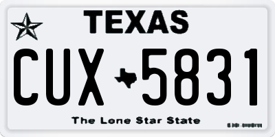 TX license plate CUX5831