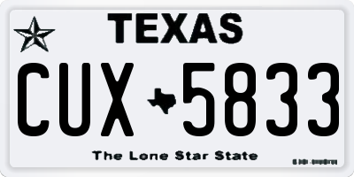 TX license plate CUX5833