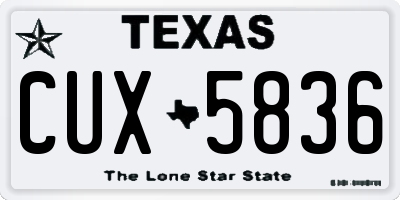 TX license plate CUX5836