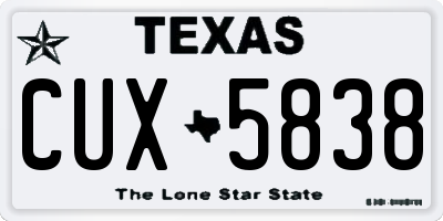 TX license plate CUX5838