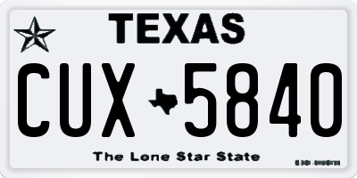 TX license plate CUX5840