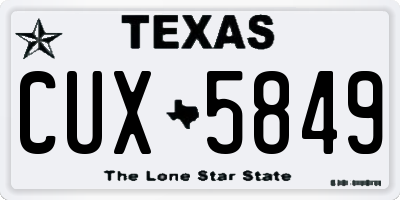 TX license plate CUX5849