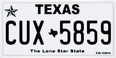 TX license plate CUX5859