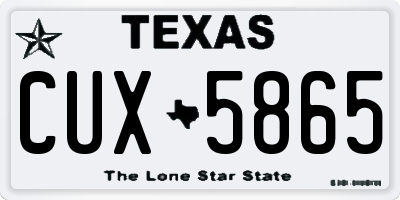 TX license plate CUX5865