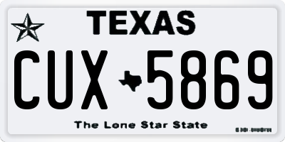 TX license plate CUX5869