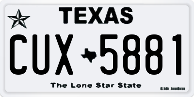 TX license plate CUX5881