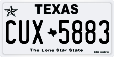 TX license plate CUX5883
