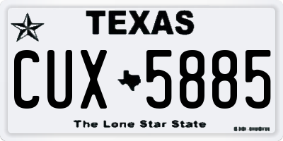 TX license plate CUX5885