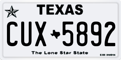 TX license plate CUX5892