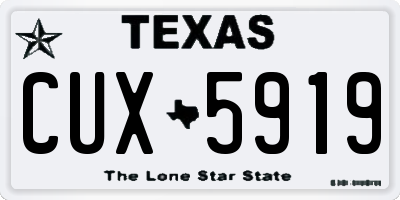 TX license plate CUX5919