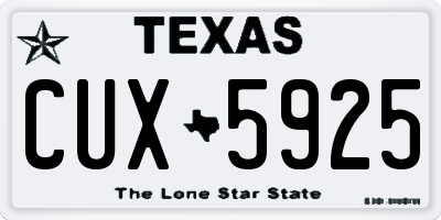 TX license plate CUX5925