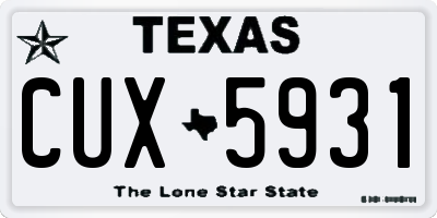 TX license plate CUX5931