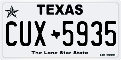 TX license plate CUX5935