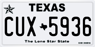 TX license plate CUX5936