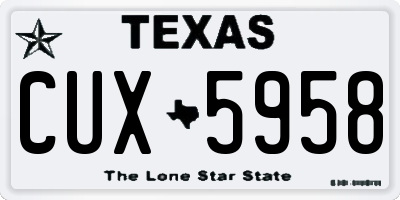 TX license plate CUX5958