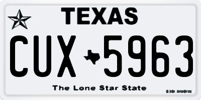 TX license plate CUX5963