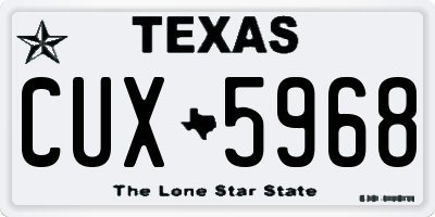 TX license plate CUX5968