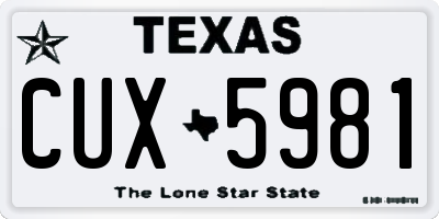 TX license plate CUX5981