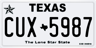 TX license plate CUX5987