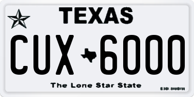 TX license plate CUX6000