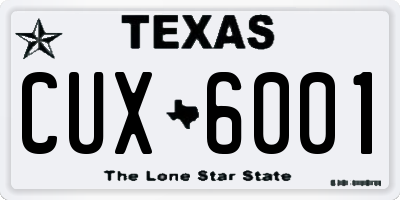 TX license plate CUX6001