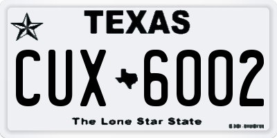 TX license plate CUX6002