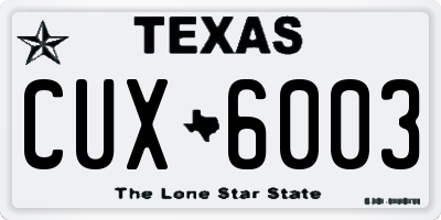 TX license plate CUX6003