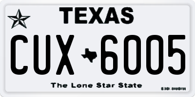 TX license plate CUX6005