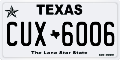 TX license plate CUX6006