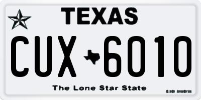 TX license plate CUX6010