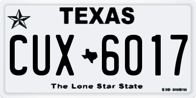 TX license plate CUX6017