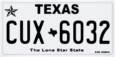 TX license plate CUX6032