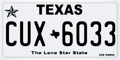TX license plate CUX6033