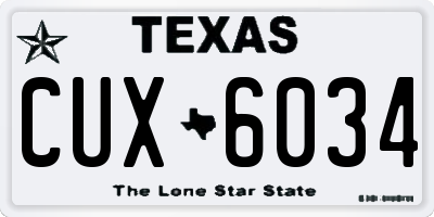 TX license plate CUX6034