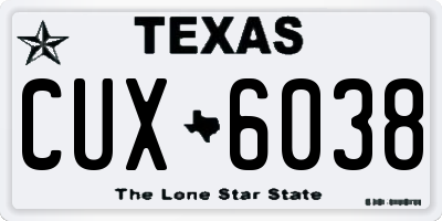 TX license plate CUX6038