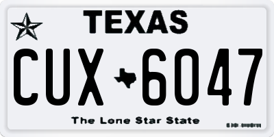 TX license plate CUX6047
