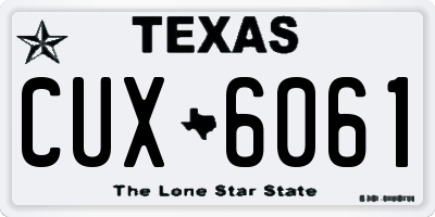 TX license plate CUX6061