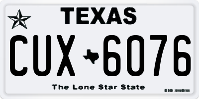 TX license plate CUX6076