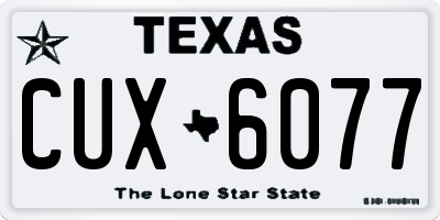 TX license plate CUX6077