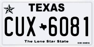 TX license plate CUX6081