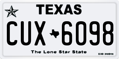 TX license plate CUX6098