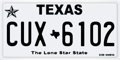 TX license plate CUX6102
