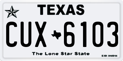 TX license plate CUX6103