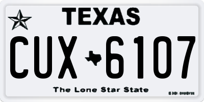 TX license plate CUX6107