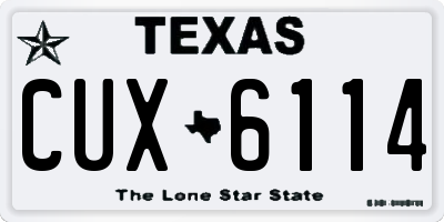 TX license plate CUX6114