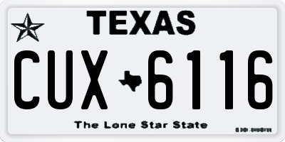TX license plate CUX6116