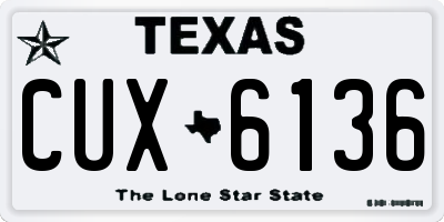 TX license plate CUX6136