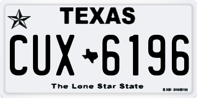 TX license plate CUX6196