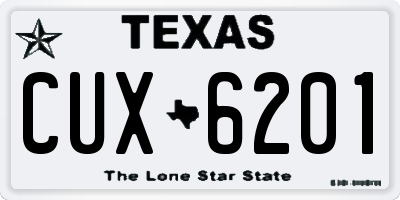 TX license plate CUX6201